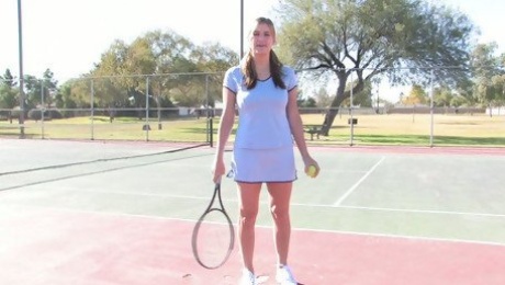 Bad Girl Plays Tennis Naked on a Public Court