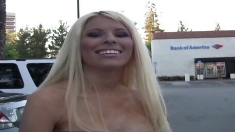 Chesty blondie Kenzi Marie looking good on a wiener