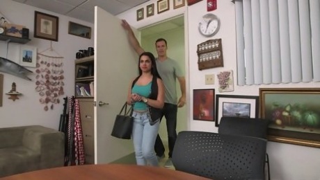 Sweet Ada Sanchez moans while being fucked hard by her boss