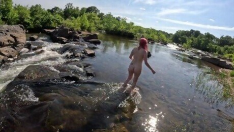 River Skinny Dipping And Pissing
