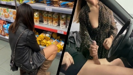Naive Girl from the store Caught Me Masturbating In Public Parking And Helped Me out